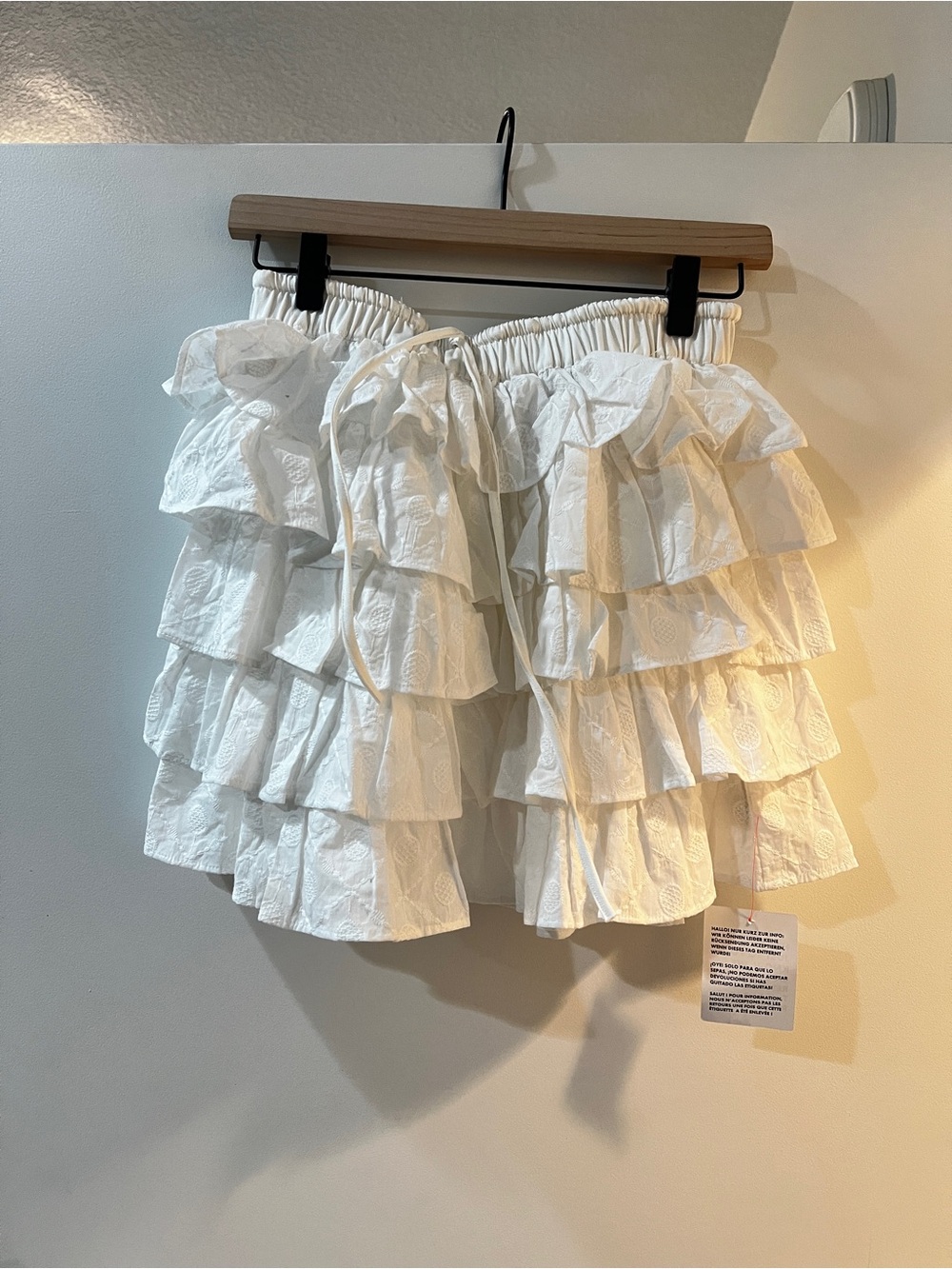 ASOS White Tiered Ruffle Mini Skirt